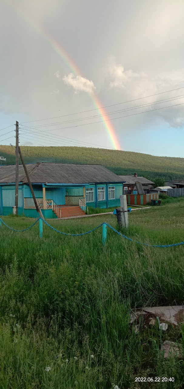 above blue house